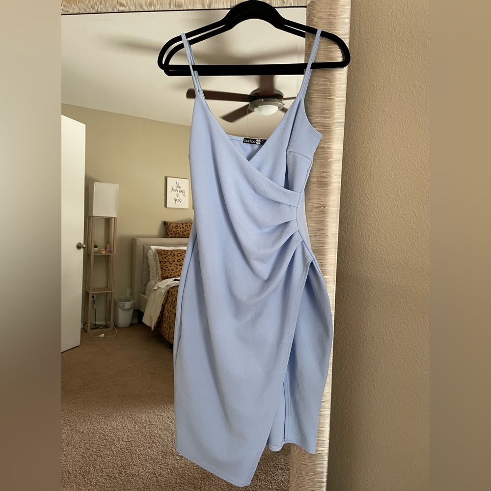 Boohoo blue bodycon mini dress